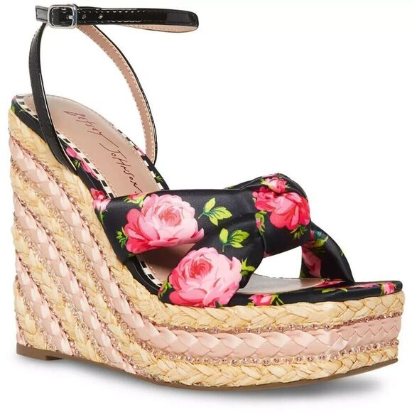 Betsey Johnson Shoes - Betsey Johnson Women's Platform Wedges Ankle Strap Espadrilles open toe  8.5